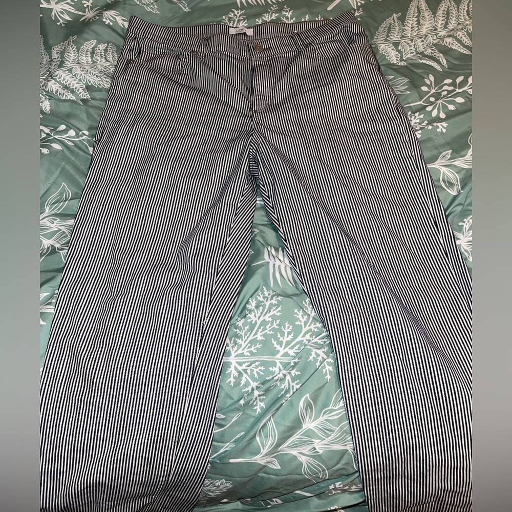 Loft Straight Leg Stripped Pants
